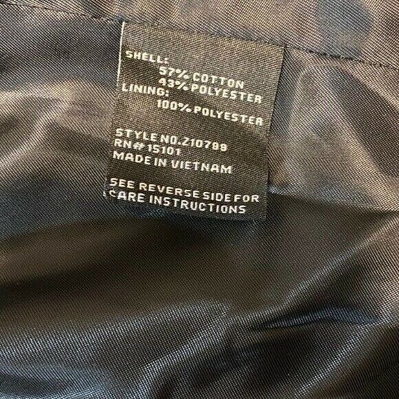 Jones New York Gold Turn Lock Button Hooded Black Raincoat Size Medium NWT - Picture 6 of 9